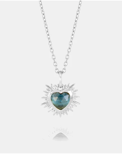 Rachel Jackson - Electric Love December Birthstone Heart Necklace Silver