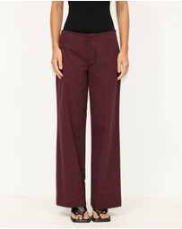 Dazie - Glow Up Linen Low-Waisted Pants