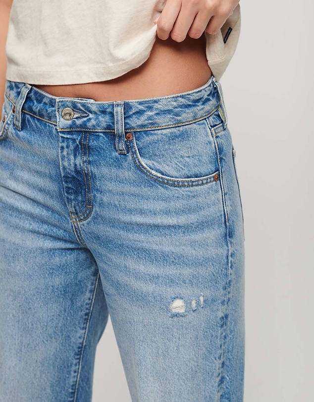 Superdry - Organic Cotton Mid Rise Wide Leg Jean