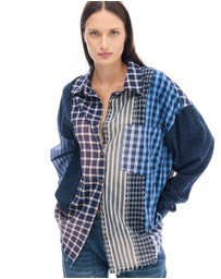 THE TALES - The Tales Patchwork Check Stripe Shirt