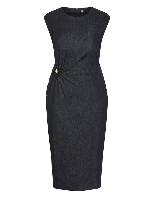 City Chic - Twist Detail Denim Midi Dress