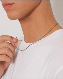 Kuzzoi - ICONIC EXCLUSIVE - Necklace Mens Cord Twisted in 925 Sterling Silver Gold Plated Oxidized