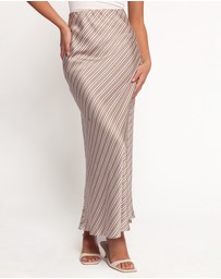 Petal & Pup - Dellia Maxi Skirt - Brown Stripes