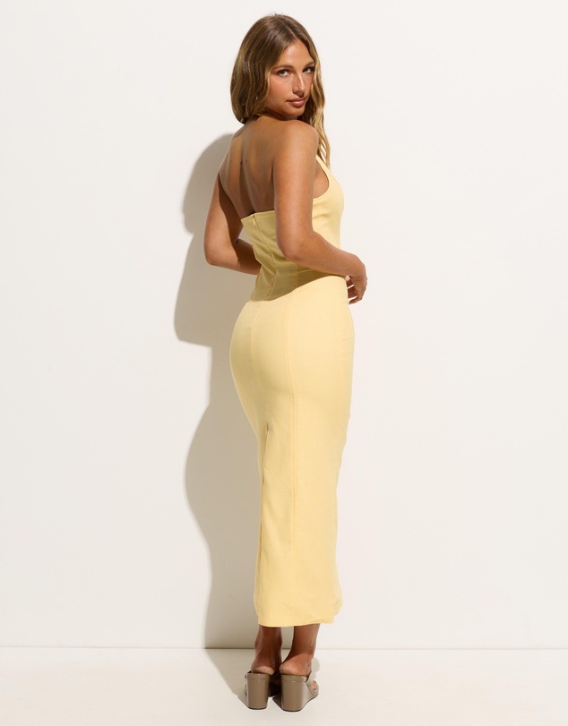 Dazie - Odessa Plunge Neck Cotton Blend Midi Dress