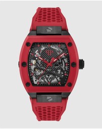 Philipp Plein - Skeleton 44mm Red Tone Red Silicone Strap