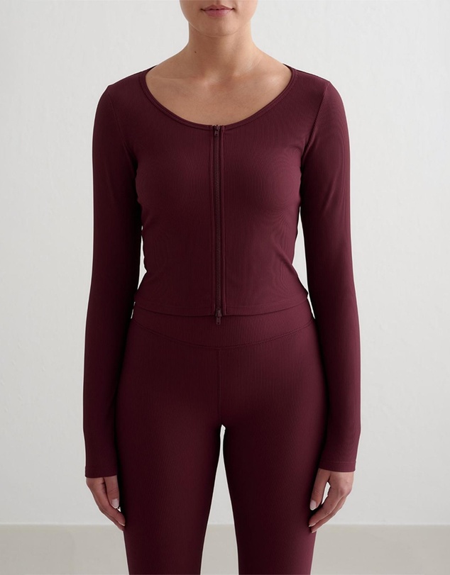 Aim'n - Ribbed Performance Zip Cardigan