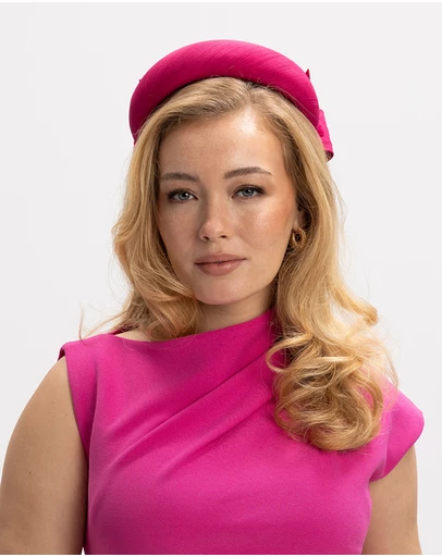 Morgan & Taylor - Samara Pillbox Hat in Hot Pink