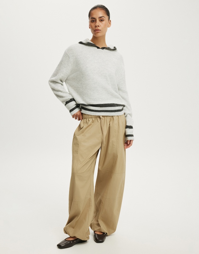 Cotton On - Sporty Stripe Hooded Knit