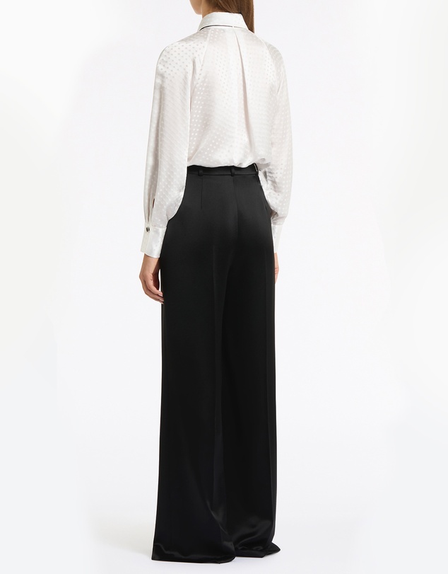 Carla Zampatti - White Jacquard Spot Contrast Scarf Top