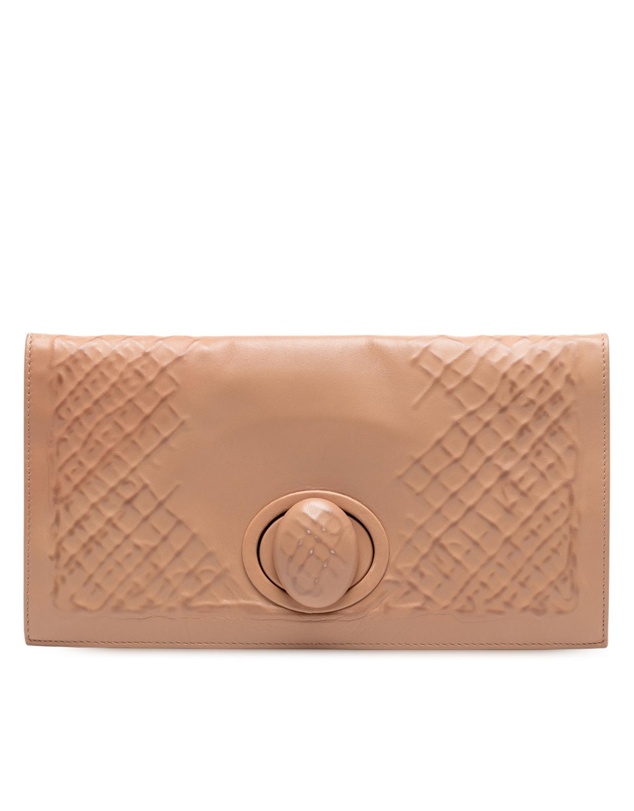Pre-Loved by Azura Reborn - Pre-Loved Nappa Embossed Intrecciato Turnlock Clutch