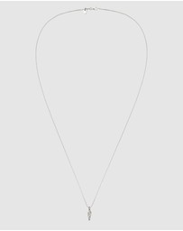 Kuzzoi - ICONIC EXCLUSIVE - Necklace Male Drop Textured 925 Sterling Silver