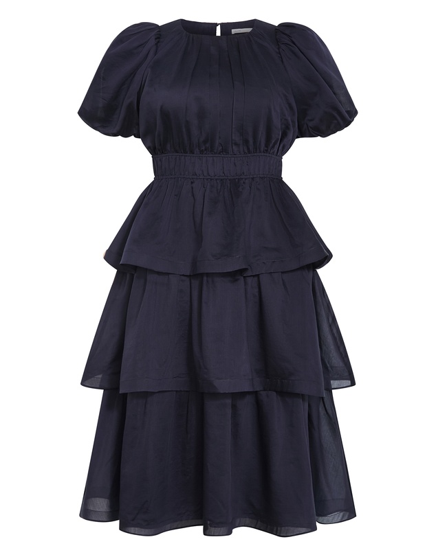 City Chic - Plus size Heavenly Ruffle Maxi Dress - navy
