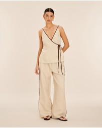 AERE - Cleo Linen Relaxed Pants