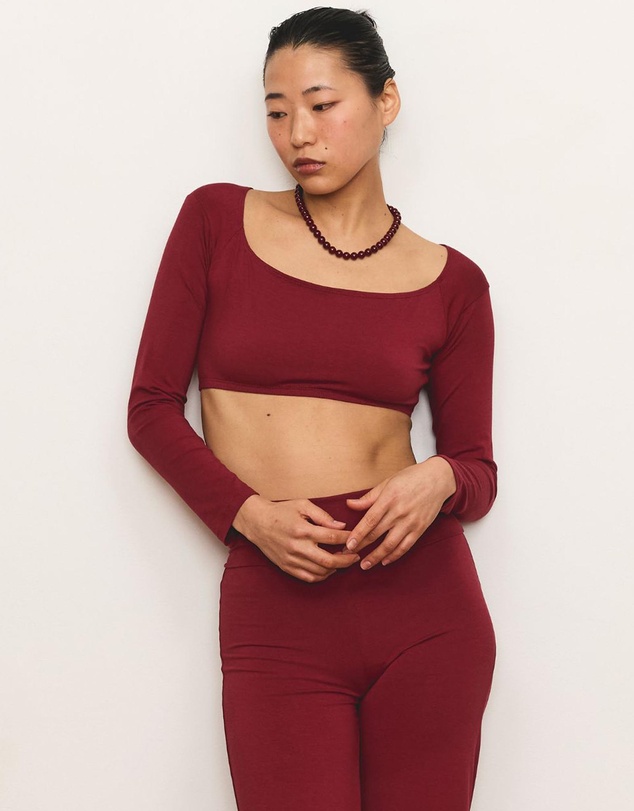 Pinky & Kamal - Long Sleeve Crop Top