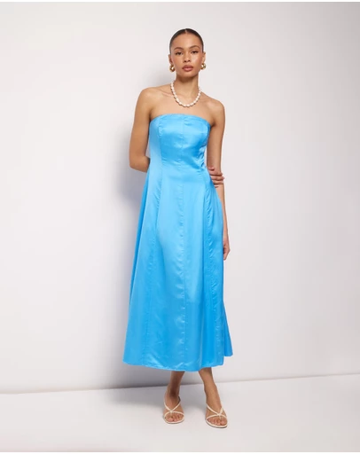 AERE - Aspyn Strapless Midi Dress