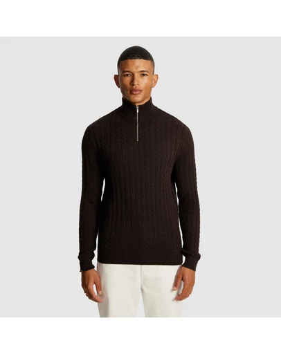 yd. - Eddie 1/4 Zip Cable Knit Jumper