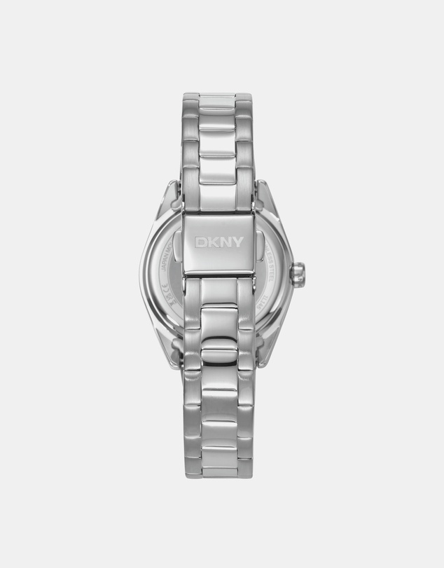 DKNY - Logo Silver 28mm Silver Dial Womens Watch + Silver Bracelet