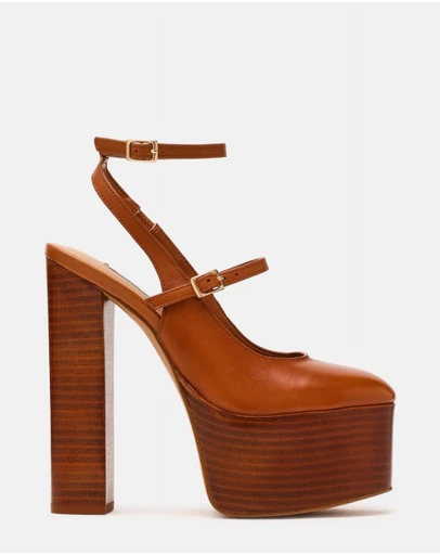 Steve Madden - Scotlyn-Stacked Tan Heels