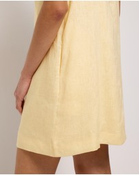 AERE - Indra Boat Neck Linen Mini Dress