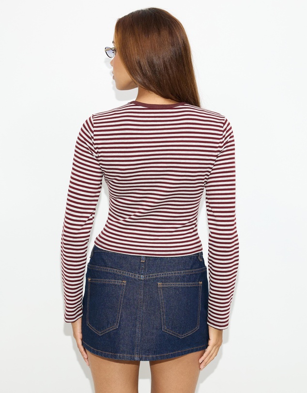 Dazie - Blush LS Stripe T-Shirt