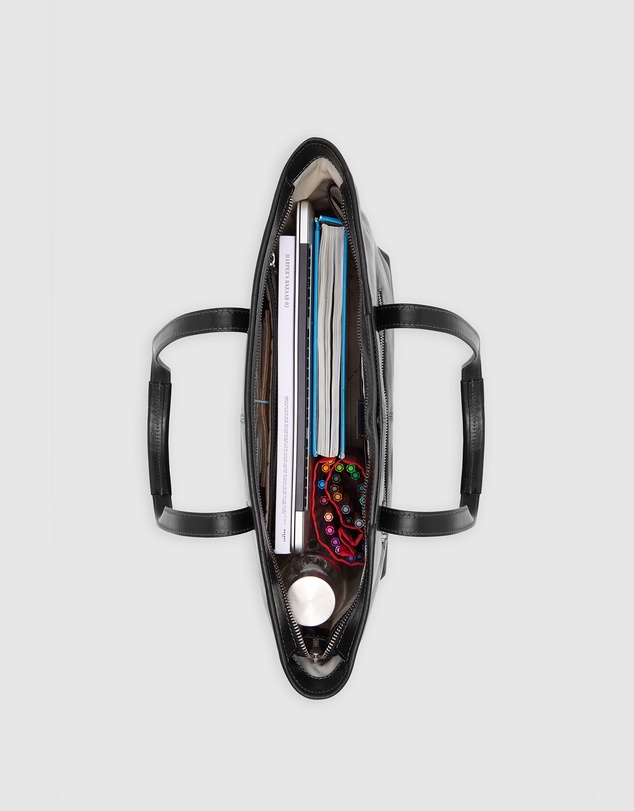 Florence - The Beatrice Black Leather Tote Work Bag