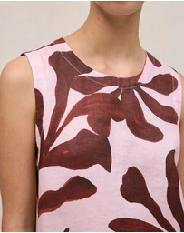Trenery - Wakame Linen Shell Tank in Light Pink