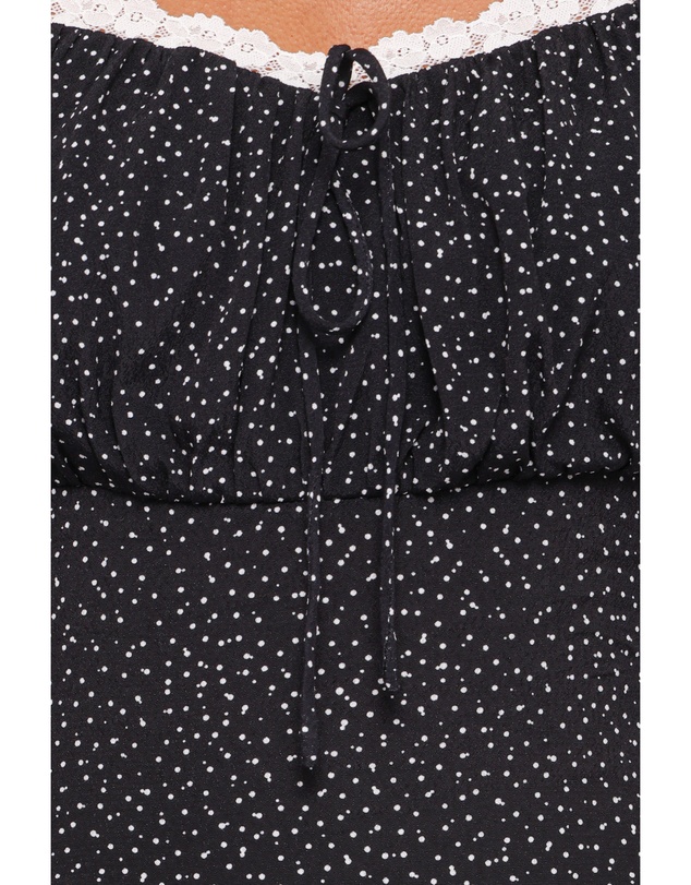 Petal & Pup - Francine Lace Midi Dress - Black Polka Dot
