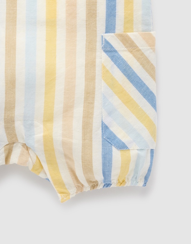 Purebaby - Linen Blend Romper- Kids-Babies