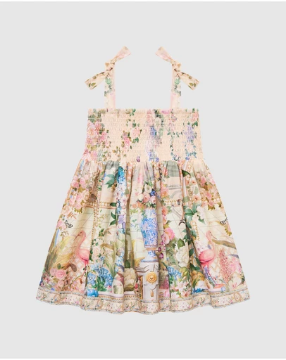 Camilla - Shirred Dress With Tie Shoulder - Babies