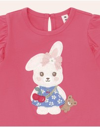 Huxbaby - Flower Field Bunny Frill Top - Babies-Kids