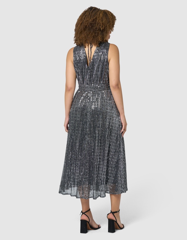 Pink Dusk by Curve Project - Sparkle Bright Midi Dress