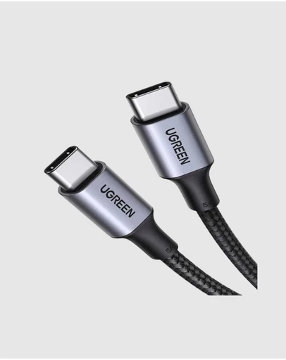 Ugreen - UGreen 1.5m Type C 2.0 Male to Type C 2.0 Male 5A Fast Charging Data Cable Space Gray