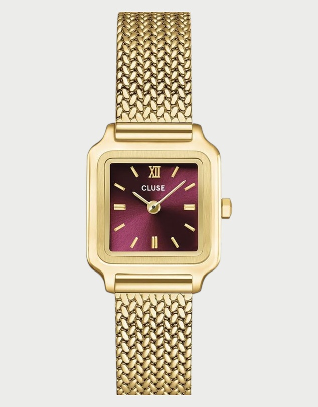 Cluse - CLUSE Gracieuse Mini, Mesh, Dark Cherry, Gold Colour