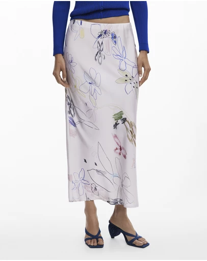 Desigual - Long skirt with strokes