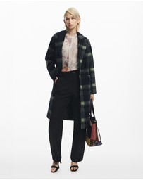 Desigual - Long Checkered Coat
