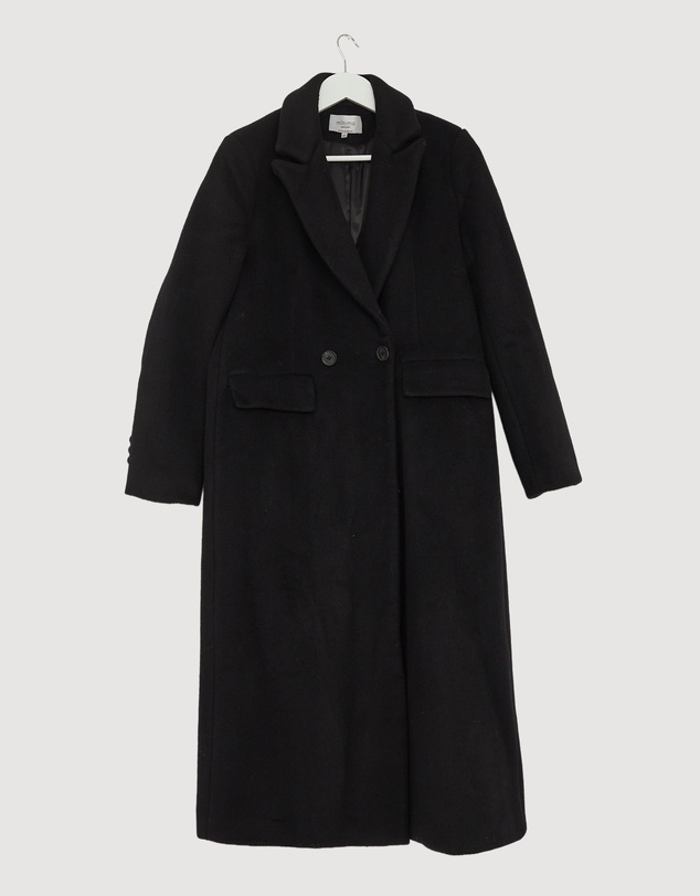Revibe - Repaired Minima Esenciales Maren Brushed Wool Long Coat - AU 10
