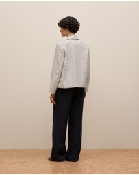 Trenery - Stripe Peacoat in White