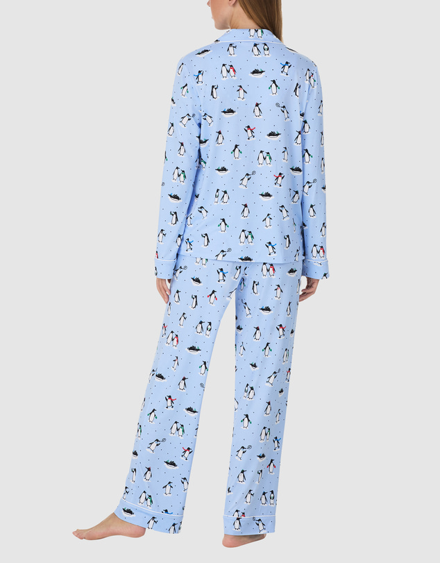 Kate Spade - Printed Jersey Button Up Long Sleeve Long Pyjama Set