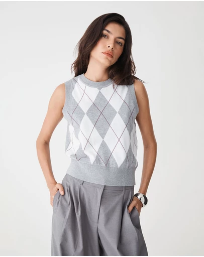 Forcast - Jacinta Argyle Knit Vest