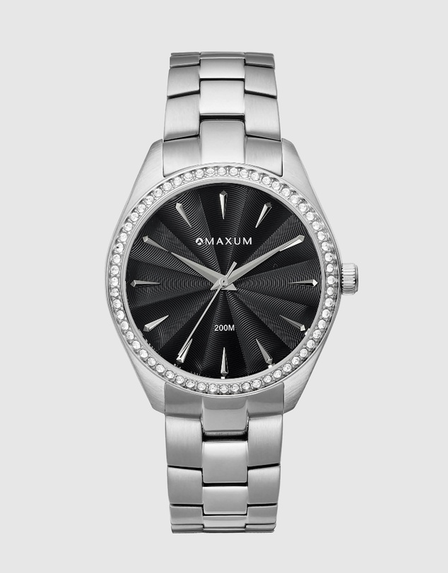 Maxum - Sydney - Black Dial & Silver Tone Case & Bracelet