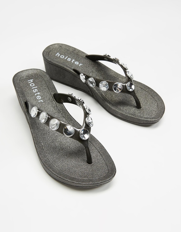 Holster - Neptune Jewelled Y-Strap Wedge - Black