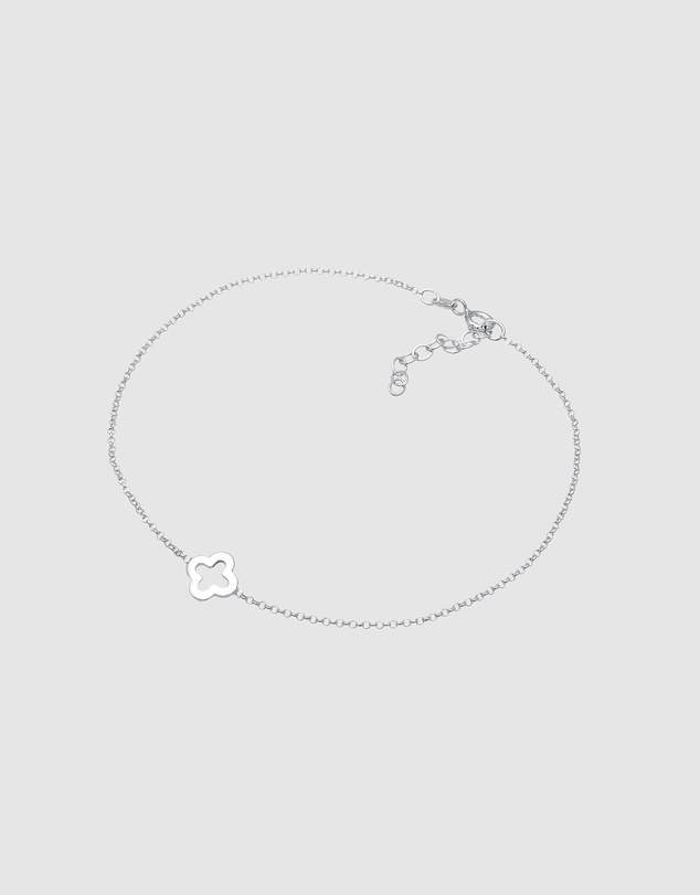 Elli Jewelry - Cloverleaf Charm Anklet in 925 Silver