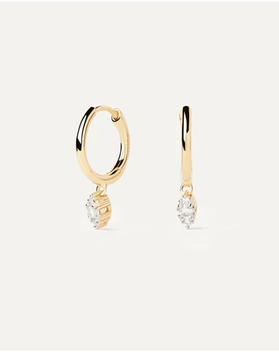 PDPAOLA - Diamonds and Gold Emi Hoop Earrings