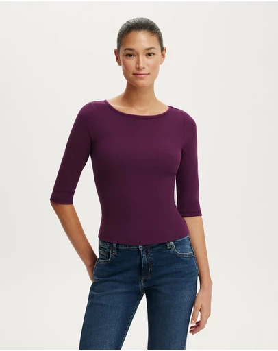Cotton On - Boat Neck 3/4 Sleeve