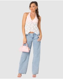 EDIKTED - Esme Sheer Lace Halter Top