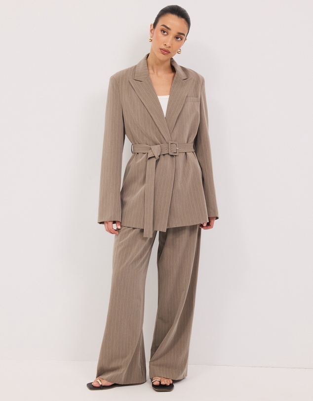 Calli - Rhode Pinstripe Wide Leg Pants