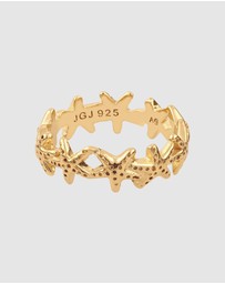 Elli Jewelry - Ring Starfish 925 Sterling Silver Gold-Plated