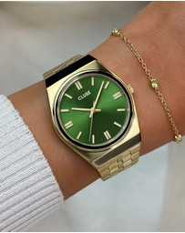 Cluse - Retro 70's Forest Green/Gold Link
