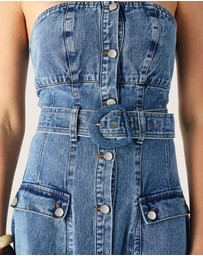 MOS The Label - Aveline Denim Strapless Dress