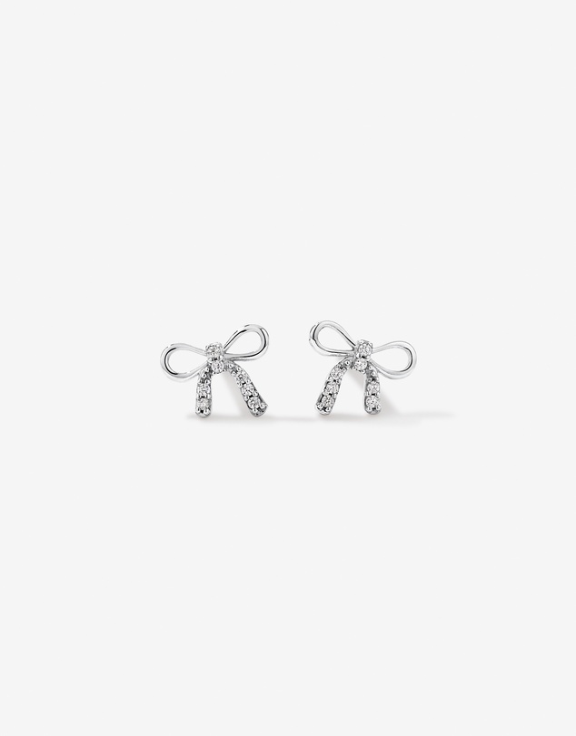 Michael Hill - Bow Necklace and Stud Earrings Gift Set with Cubic Zirconia in Sterling Silver